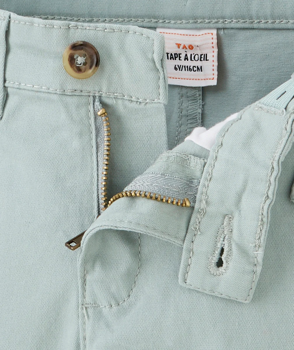 BERMUDA STYLE CHINO GARÇON VERT D'EAU