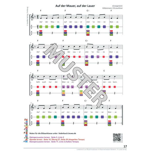 LeuWa-Verlag Liederbuch zur Rhythmusklasse