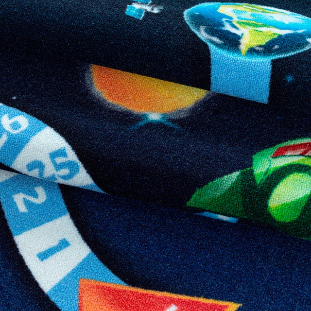 Ayyildiz Teppiche Kinderteppich »PLAY 2910« rechteckig 6 mm Höhe robuster Kurzflor, Weltall, Zahlen Spiele Hüpf Teppich, Kinderzimmer