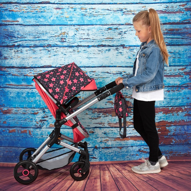 Bayer Kombi-Puppenwagen »Vario, Koralle« inkl. Wickeltasche