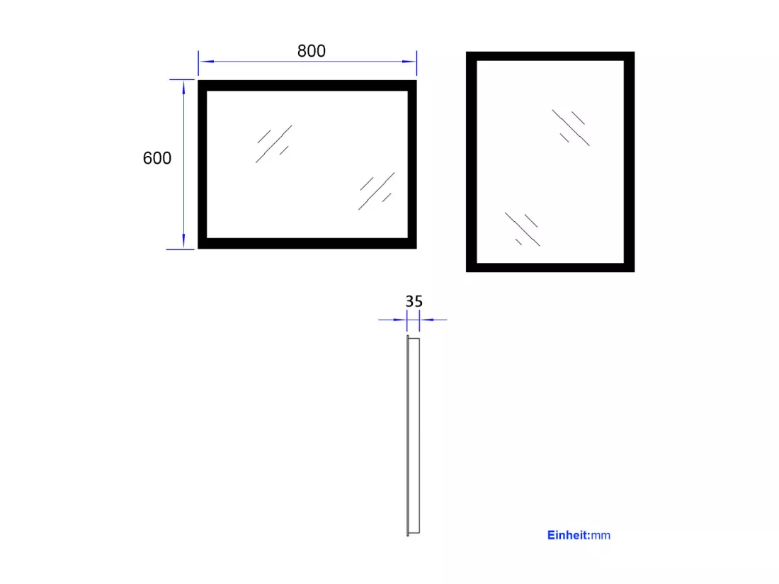 EMKE Miroir lumineux salle de bain 80x60cm, Miroir LED salle de bain, Miroir avec l'éclairage, Lumière Chaude