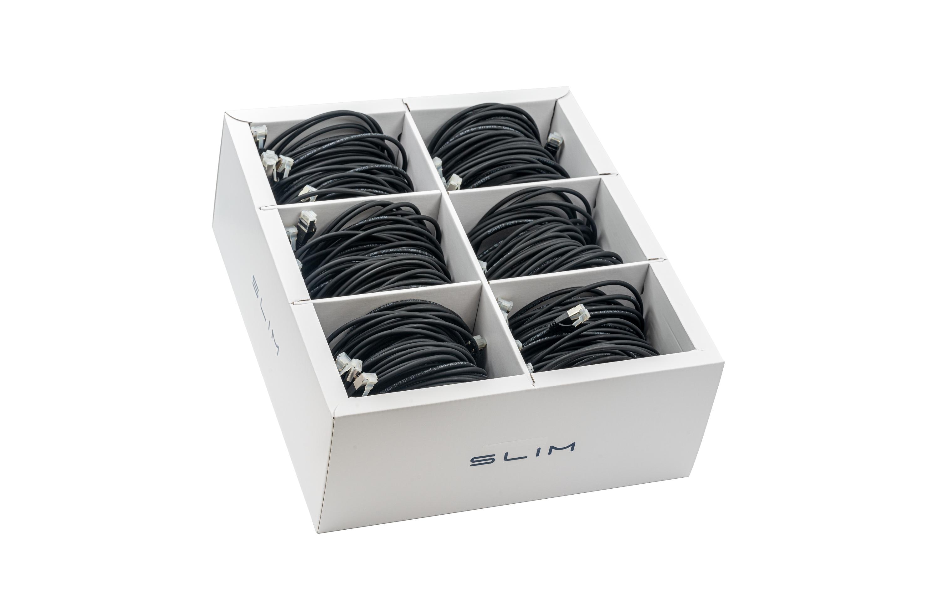 Slimpatchkabel RJ-45, Cat 6A, U/FTP, 2 m, Schwarz, 60-Pack<br>SLIM Multipack, 60x 2.0m KAT6A Patchkabel, schwarz