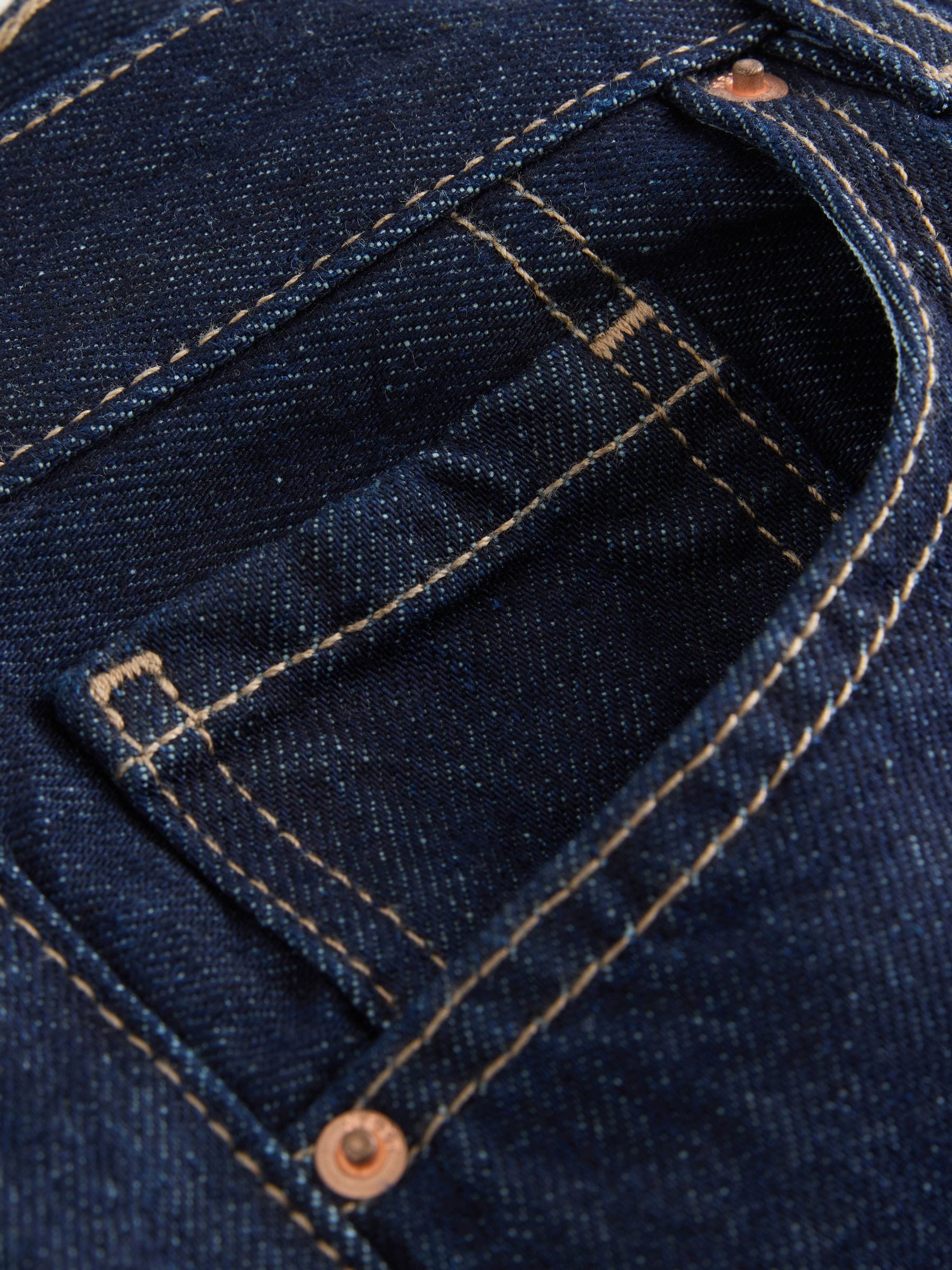 Blauw met wassing - Boyfriend-jeans met omslag