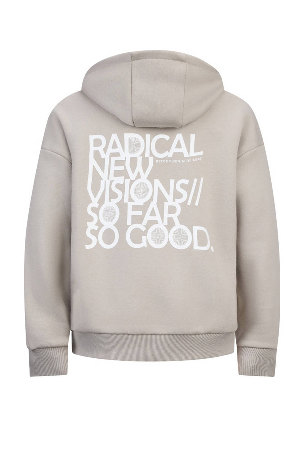 Retour Jeans hoodie Guy met backprint zachtgrijs