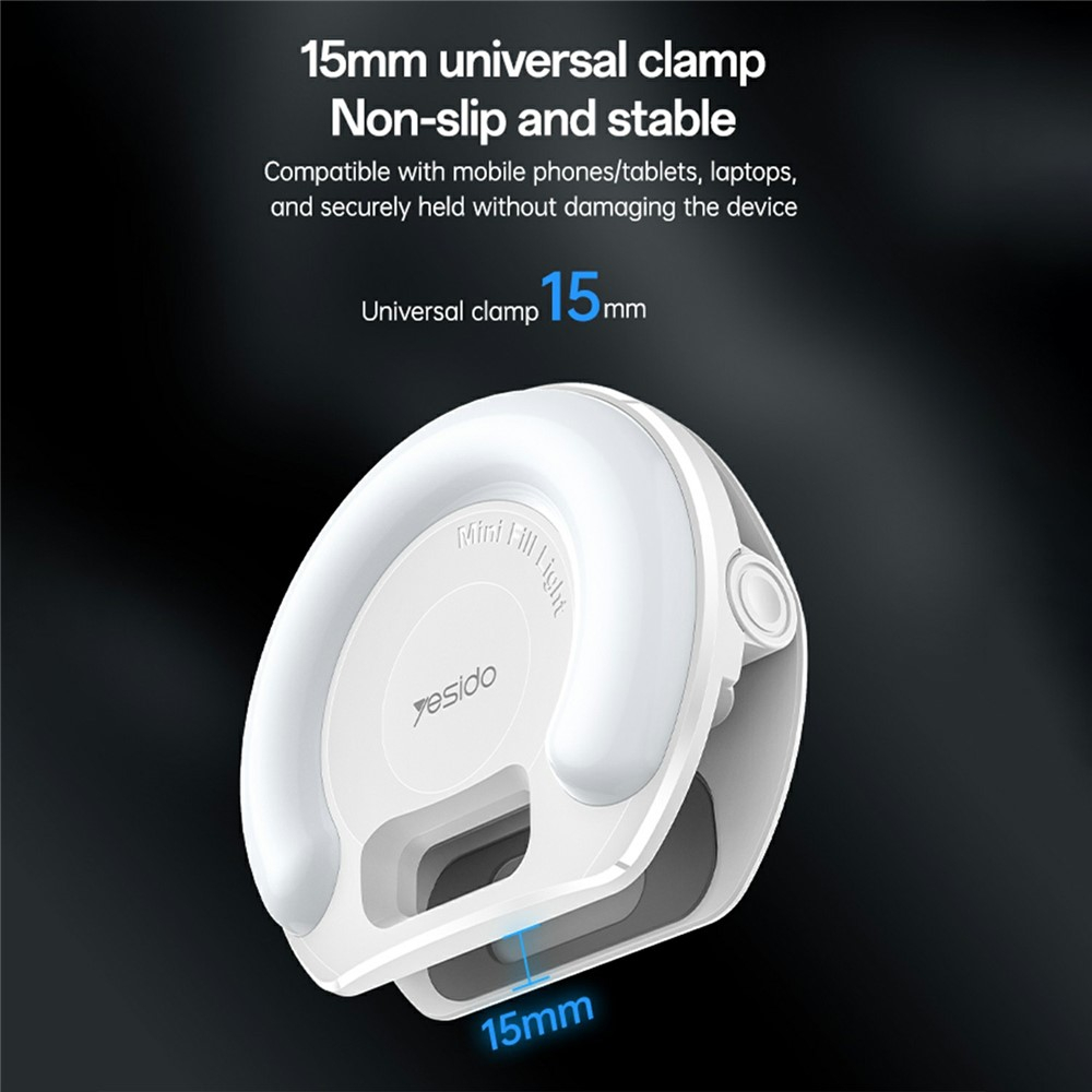 (91x80mm) Universal Smartphone Selfie Licht 3 Lichtmodi mit 68 LEDs (400mAh) - Weiss