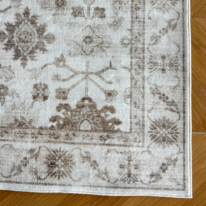 Vintage vloerkleed - Ember Oriental Taupe | OEKO-TEX & Wasbaar
