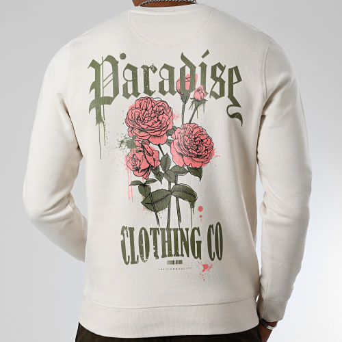 Sweat Crewneck Paradise Roses Clothing Beige