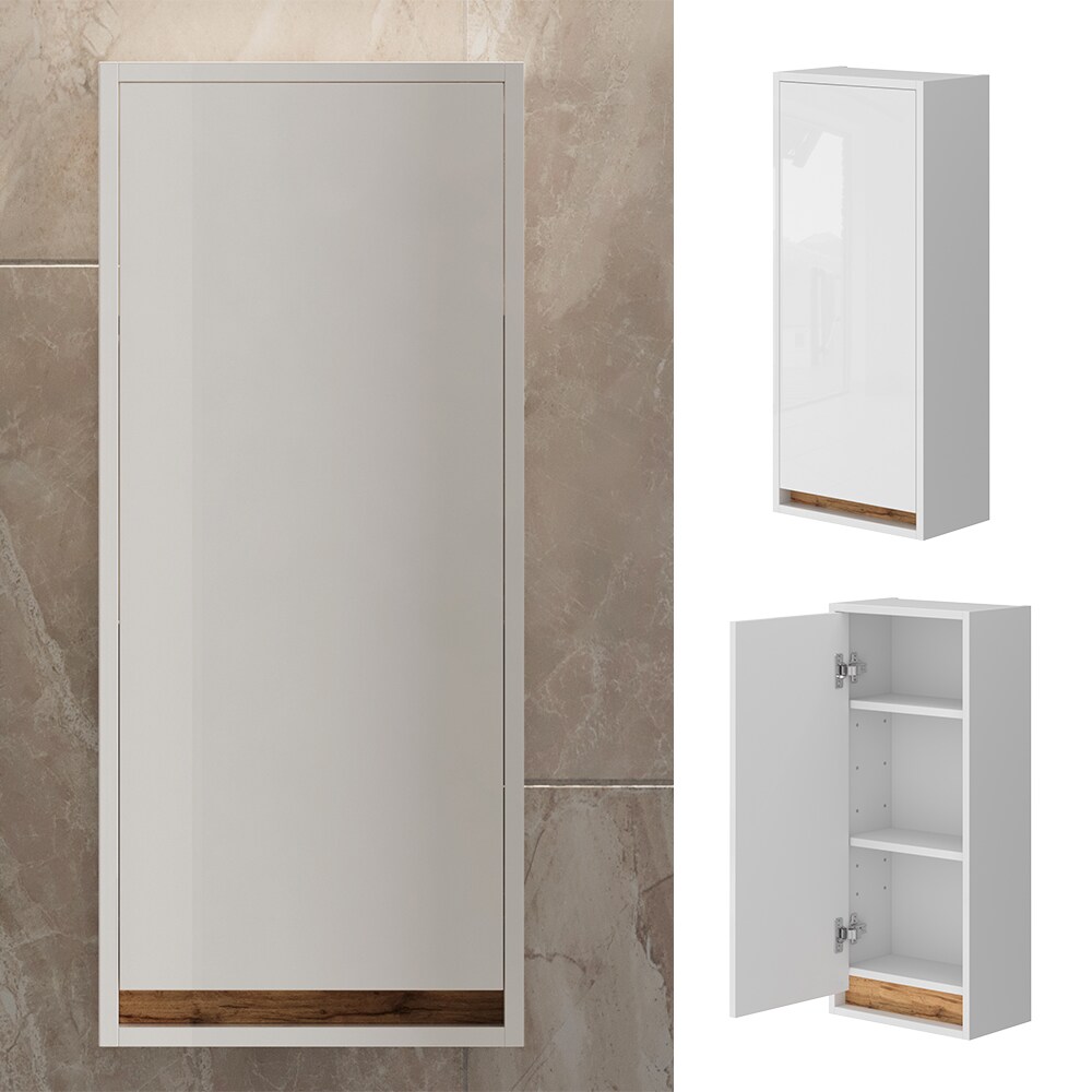 Vicco Hängeschrank Detmold Weiß Eiche 82 x 35 cm mit Tür