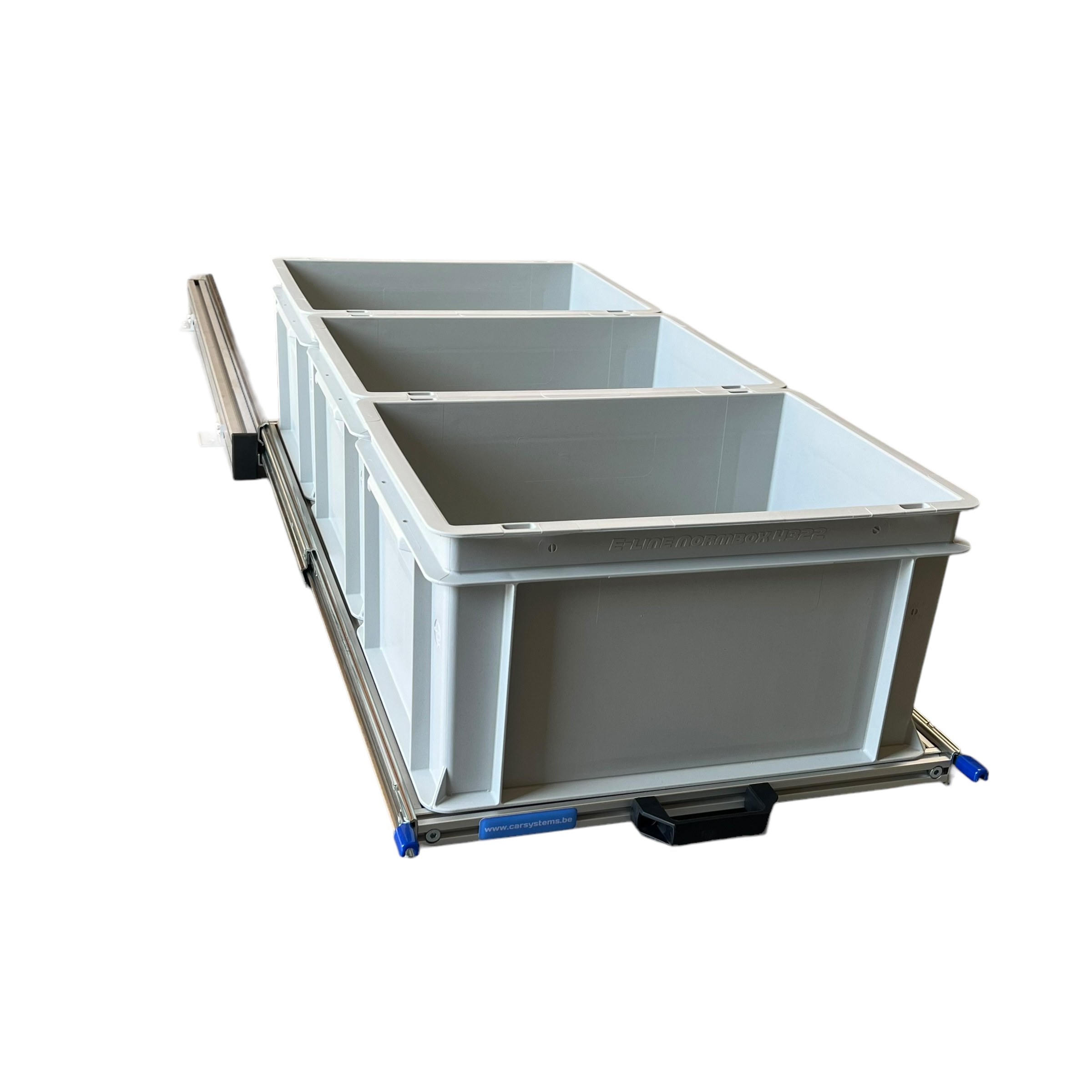 Aluminium 90x40 cm schuifframe met 3 open bakken