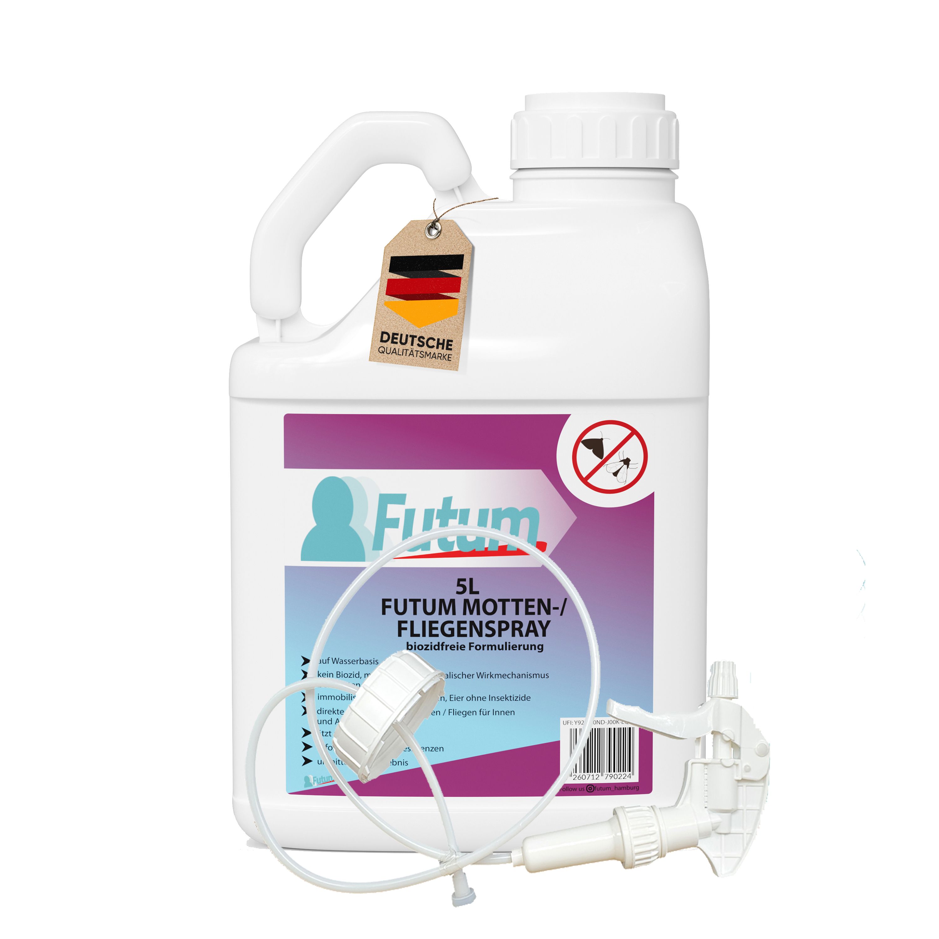 FUTUM 5L Motten- / Fliegenspray + 5L Sprüher
