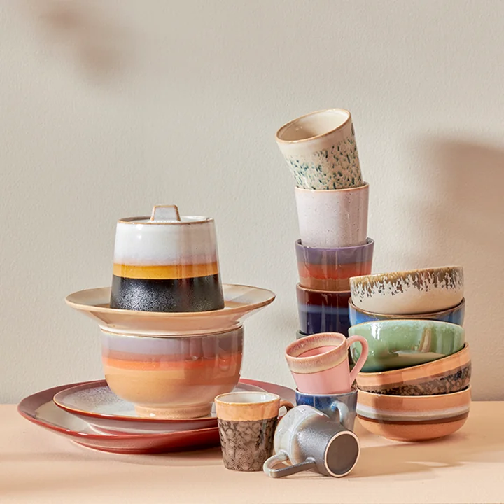 HKliving - 70's Teller Ø 17,5 cm, stars (2er-Set)