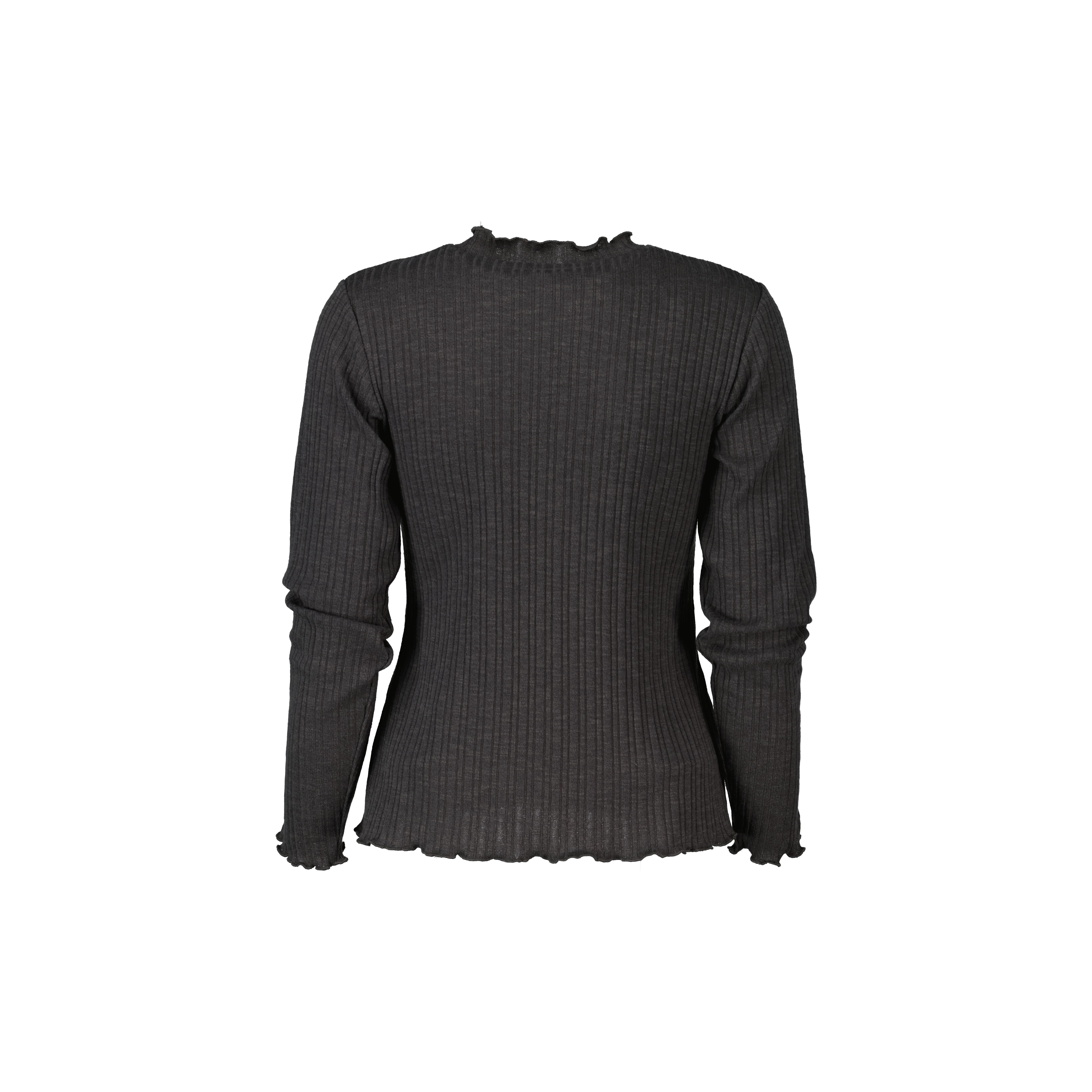 Blusa de malha canelada - Cinza