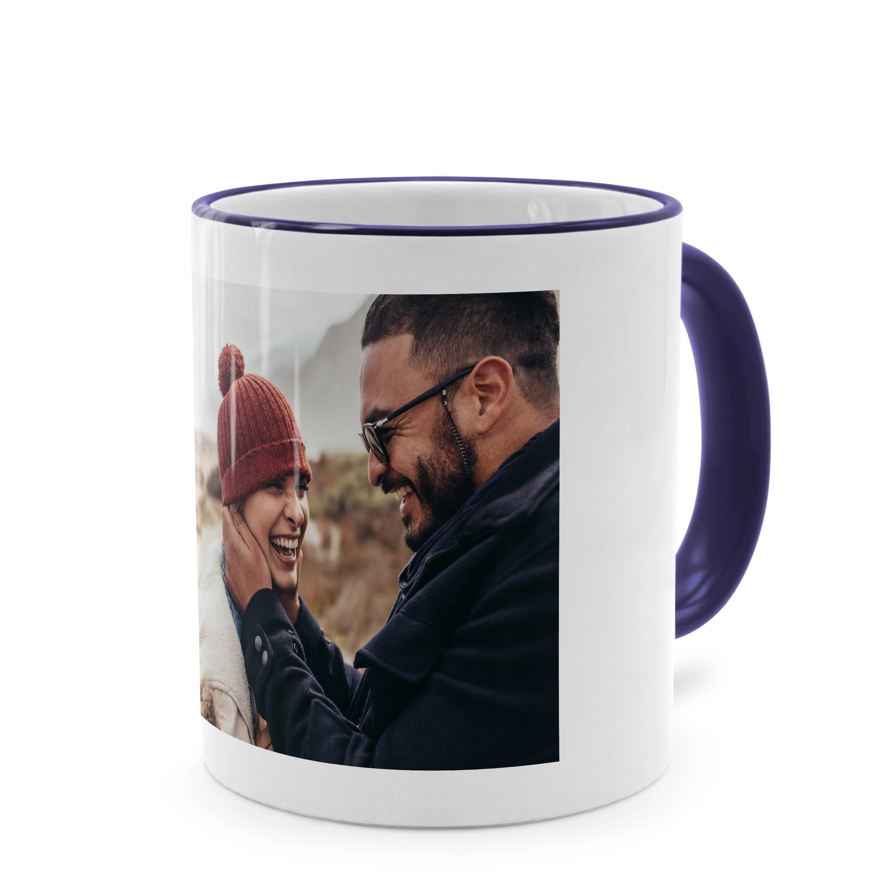 Kaffeebecher Color mit Foto selbst gestalten, 325 ml (Farbe: blau)