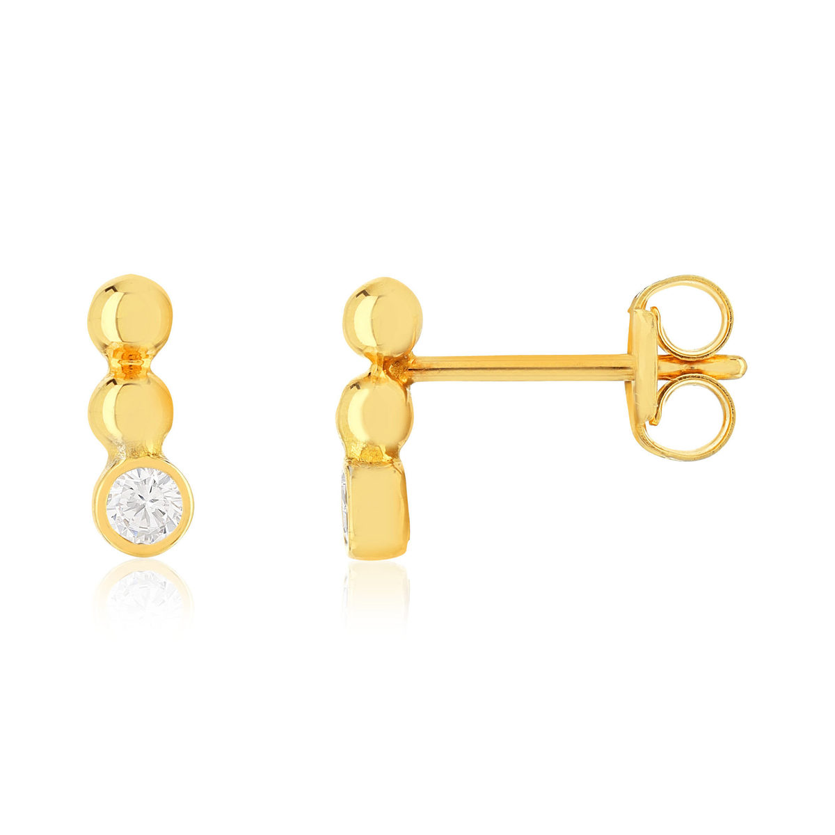 Boucles d'oreilles or 375 jaune zirconias