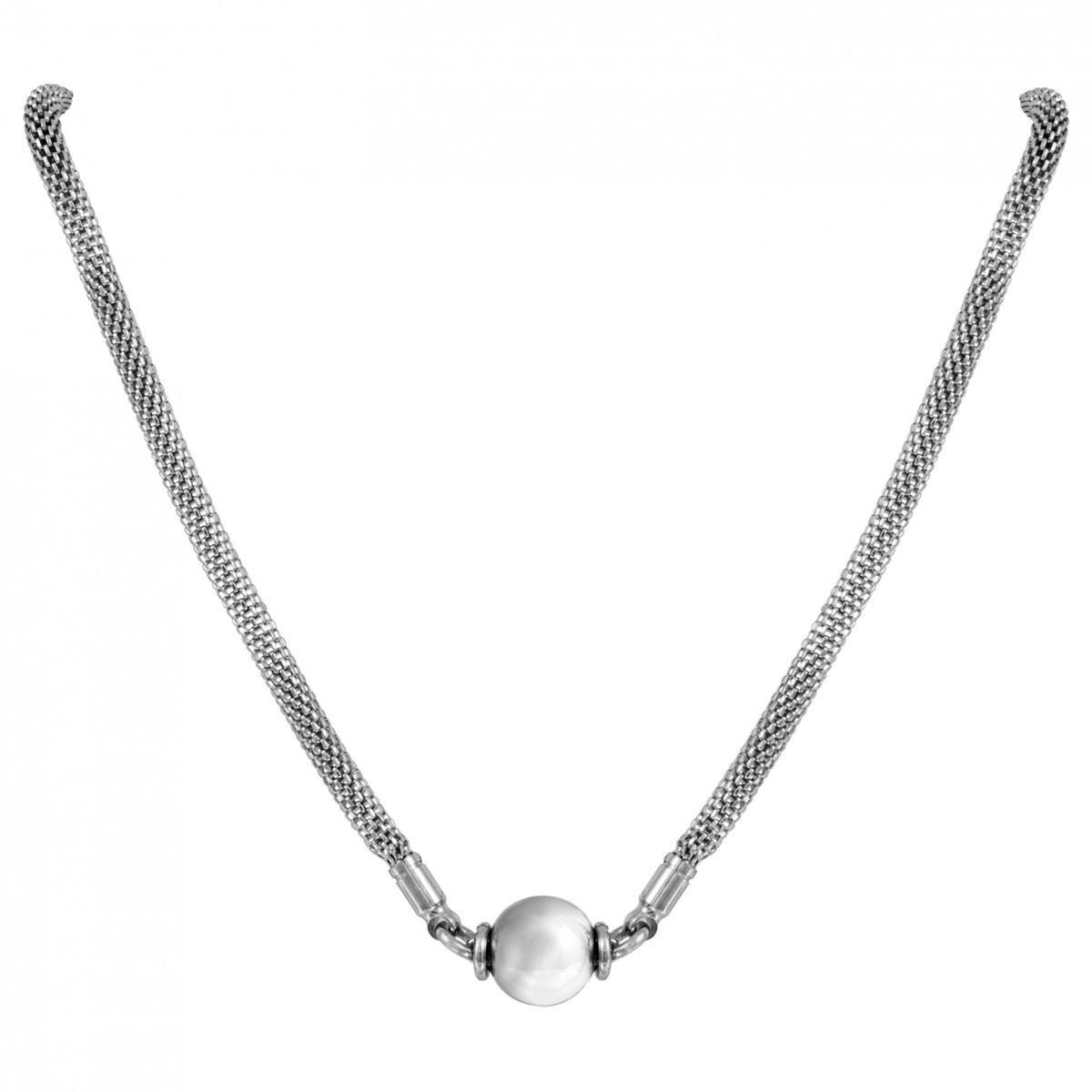 Collier mono-motif en Acier 316L - blanc brillant