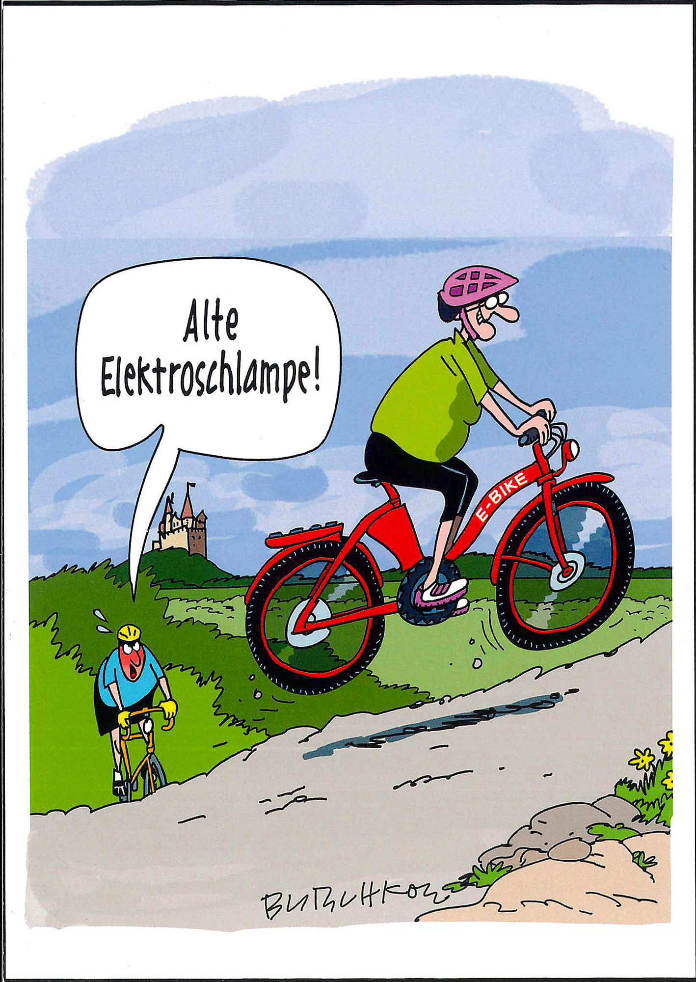 Postkarte 'Alte Elektroschlampe!' günstig bestellen