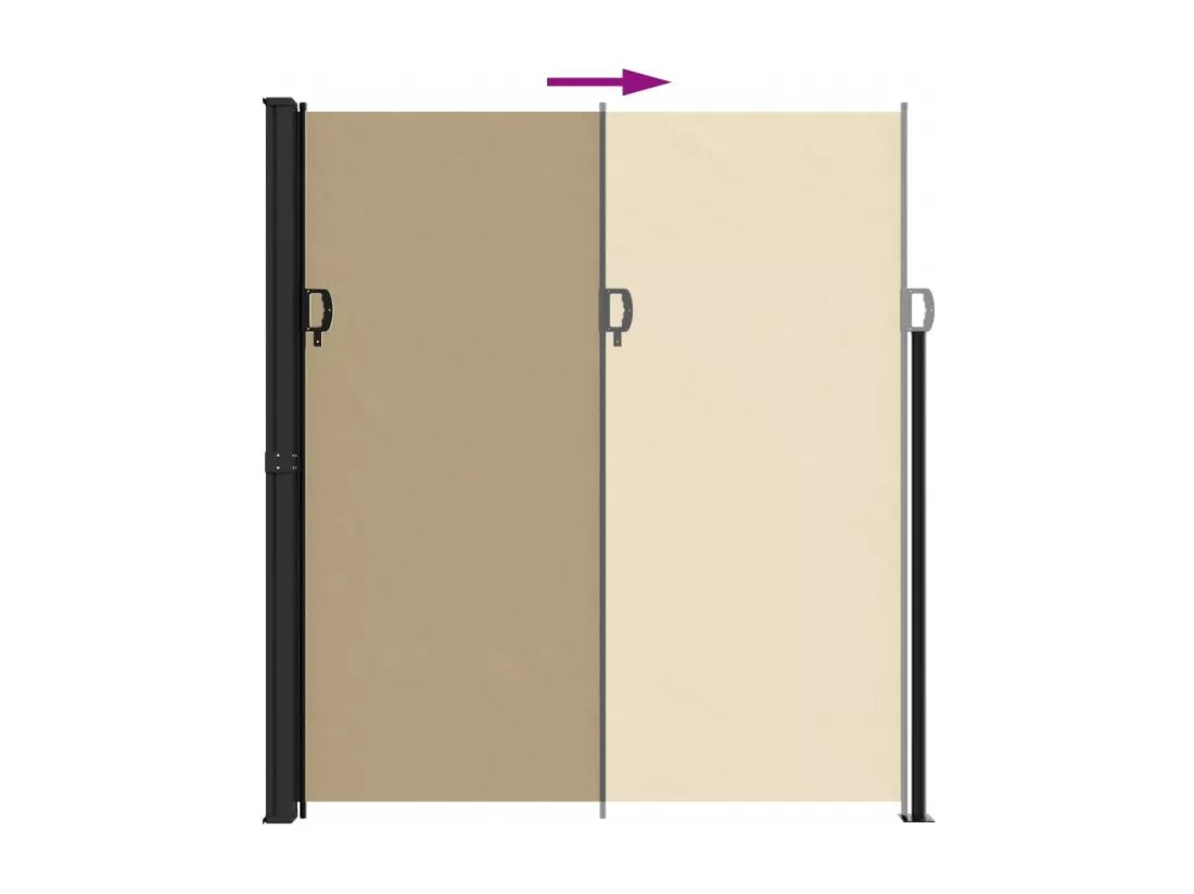 Auvent latéral rétractable beige 220x300 cm