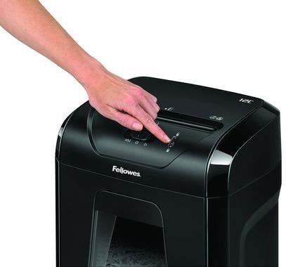 Fellowes Powershred 12C papiervernietiger Kruisversnippering 22,5 cm Zwart
