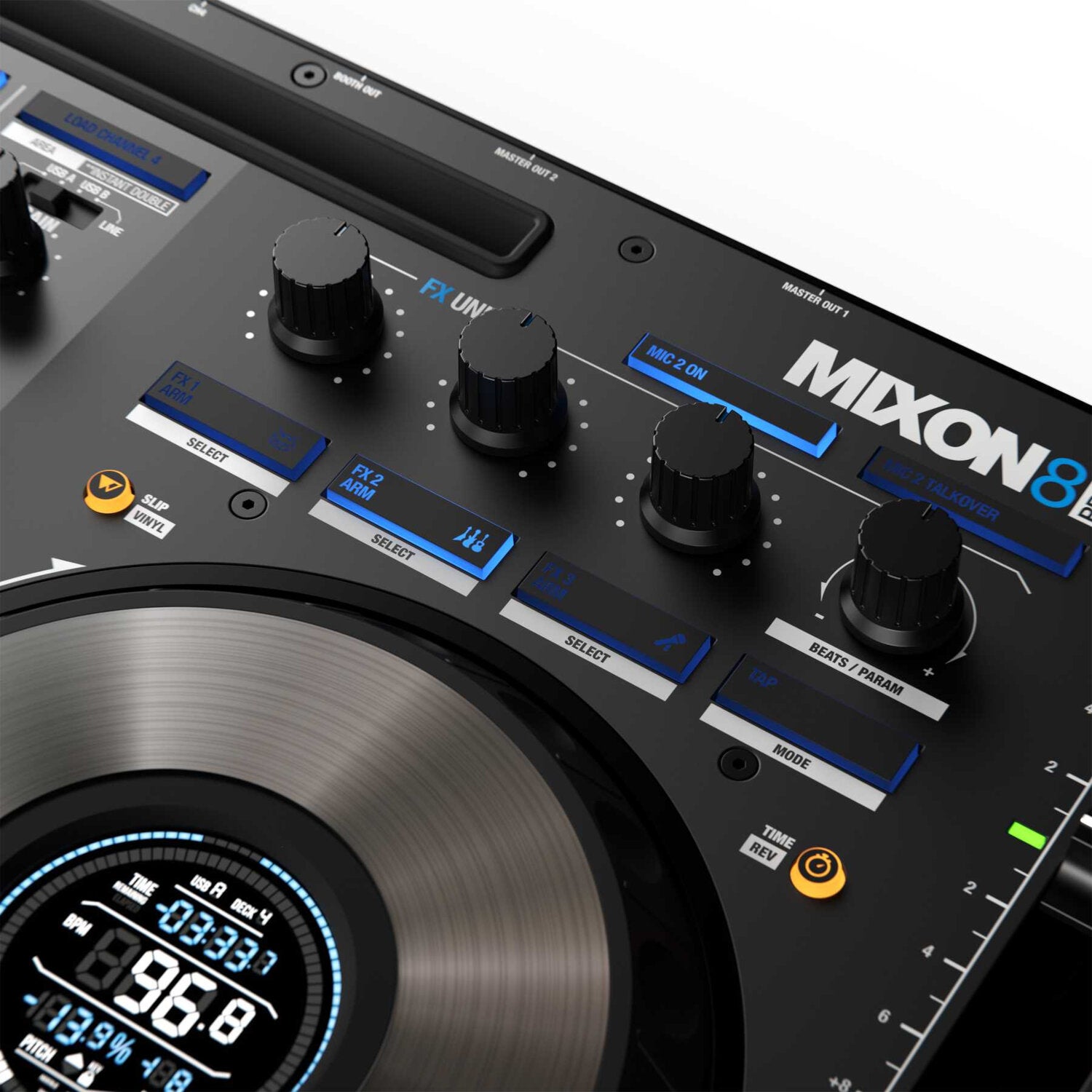 Reloop Mixon 8 Pro 4-kanaals hybride DJ-controller voor Serato DJ Pro