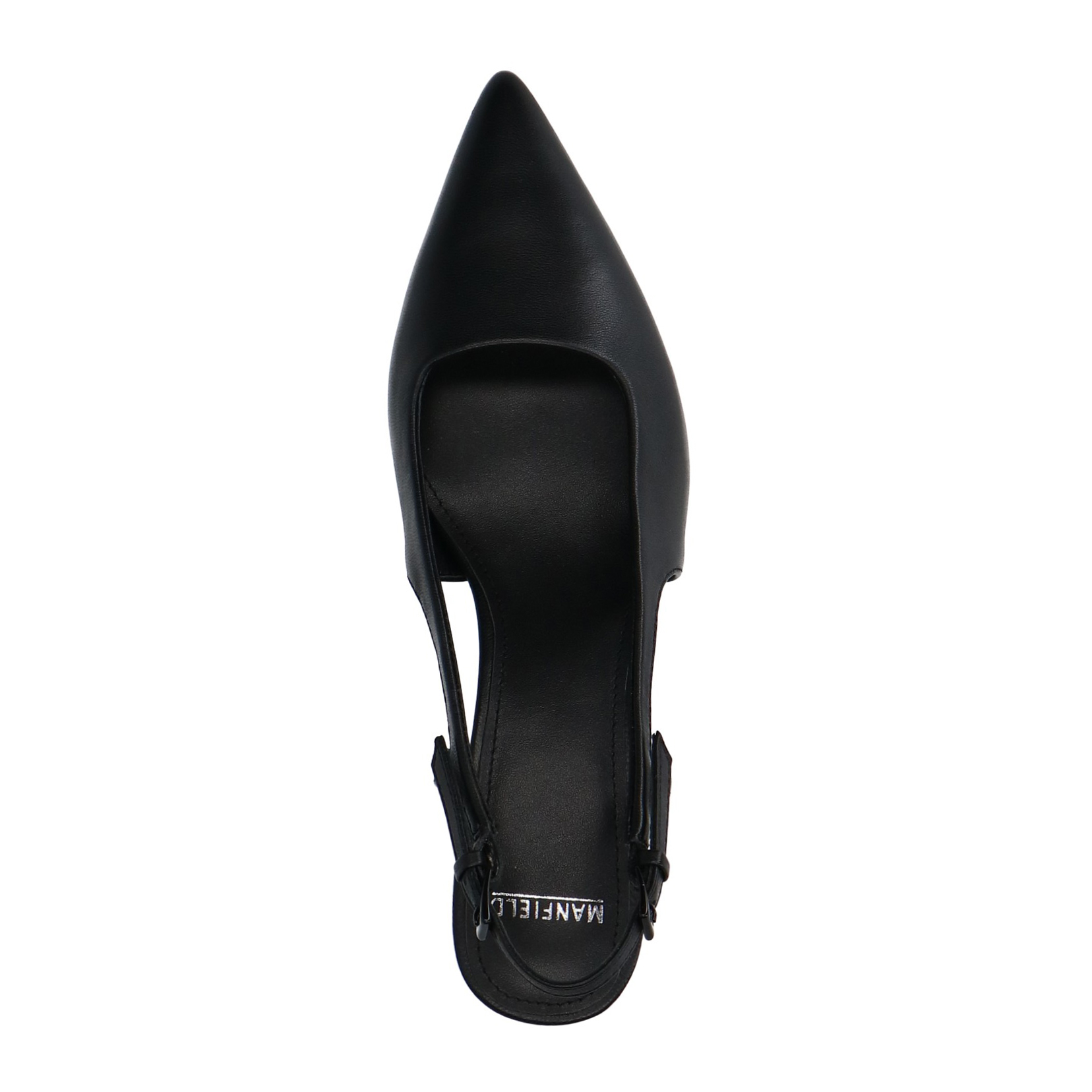 Zwarte leren slingback pumps