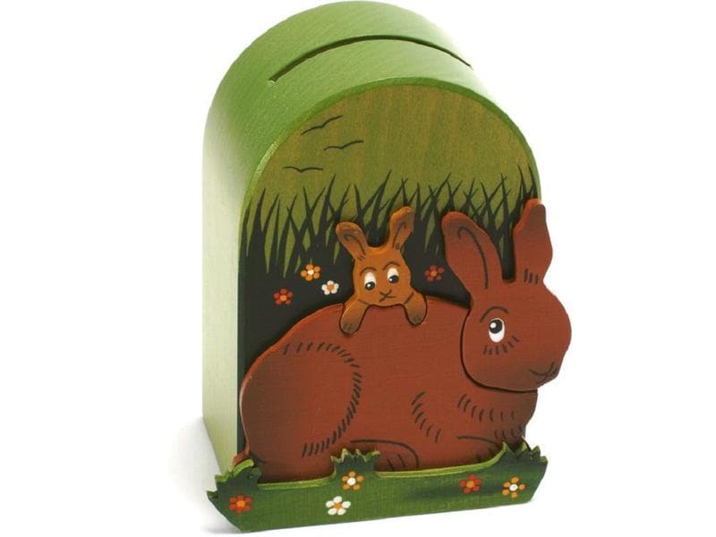Weizenkorn Spardose Hase Sparbüchse aus Holz
