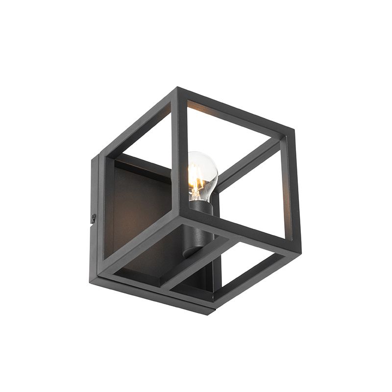 Industriële wandlamp zwart kubus - Cage