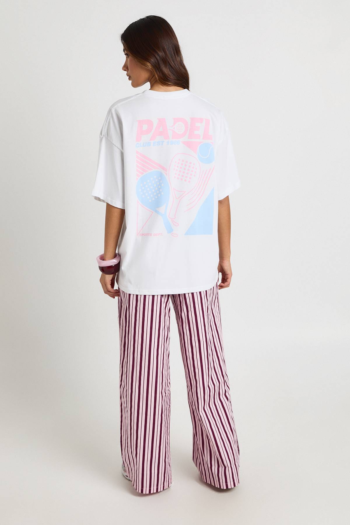 boohoo T-shirt Imprimé Padel Devant Et Dos
