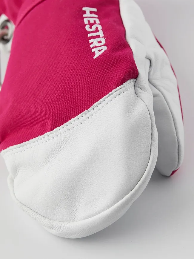 Hestra Juniors' Army Leather Heli Ski Mitt Fuchsia