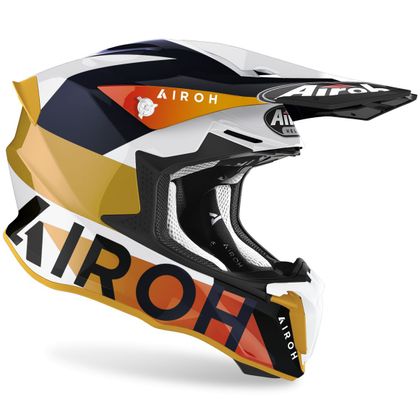 Casque cross Airoh TWIST 2.0 - LIFT - WHITE/BLUE GLOSS 2023 - Blanc / Bleu