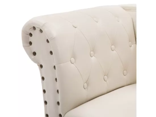 Prolenta Premium - Chaise longue Blanc crème Similicuir