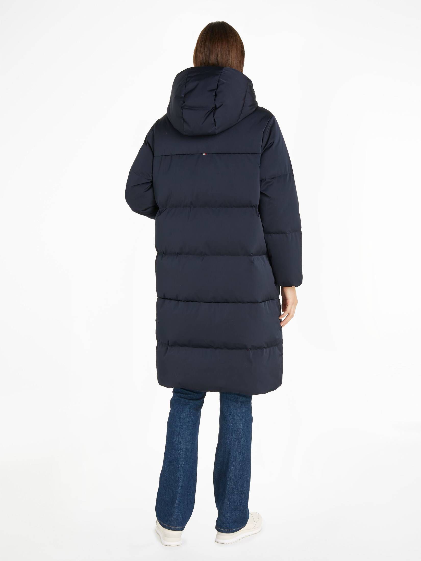 Tommy Hilfiger| Damen Daunenmantel mit Kapuze SATEEN HOODED DOWN MAXI