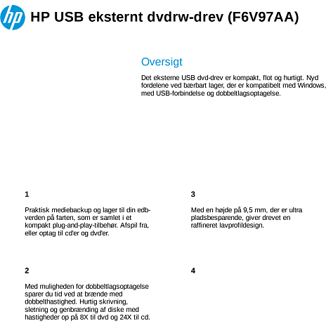 HP USB External DVDRW Drive