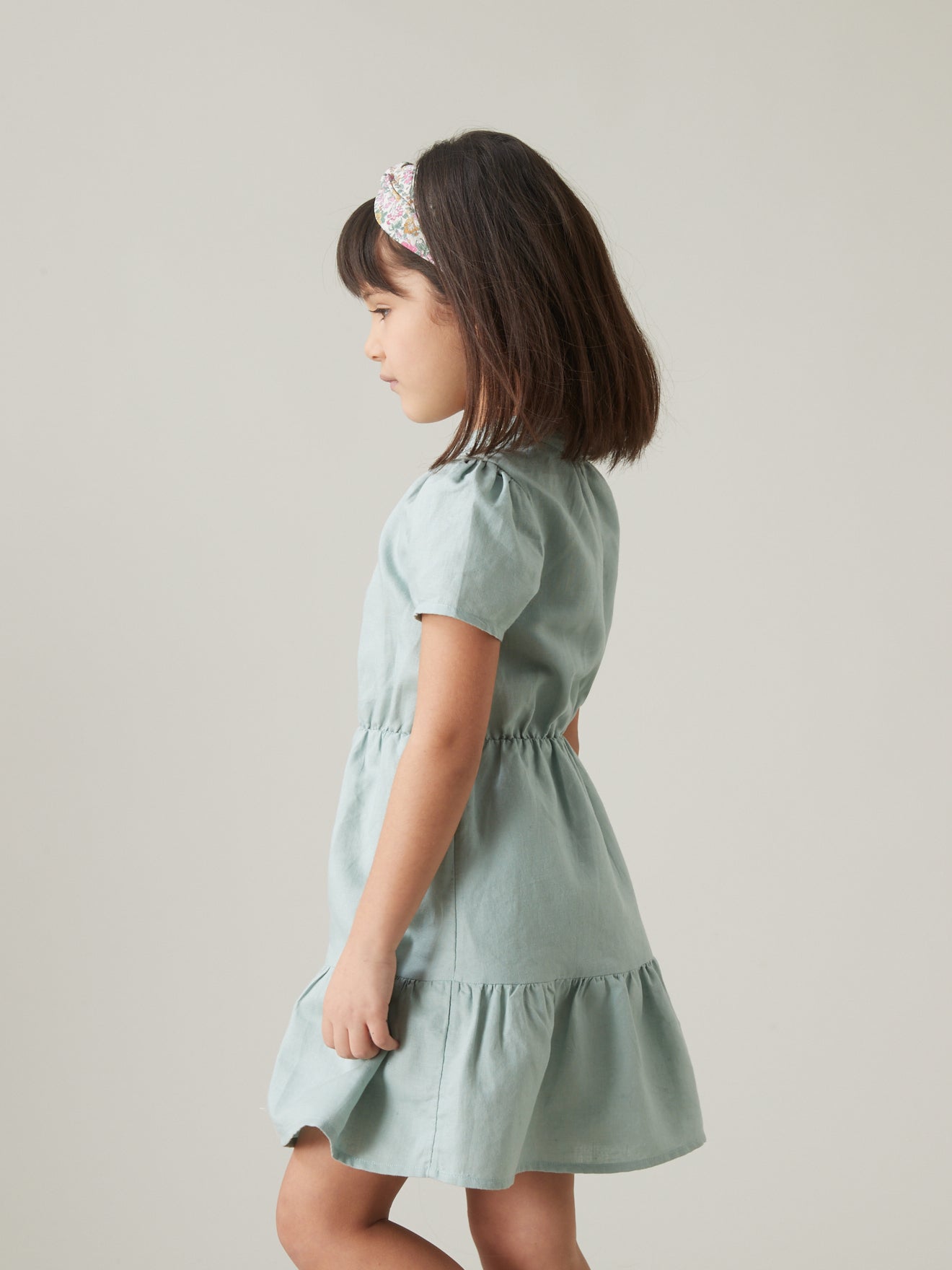 Robe Fille en lin et coton