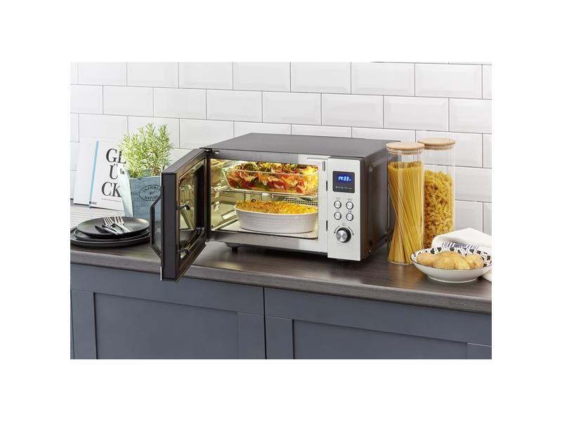 Severin Mikrowelle mit Grill MW7777 Silber Mikrowelle mit einer Leistung von 900 W