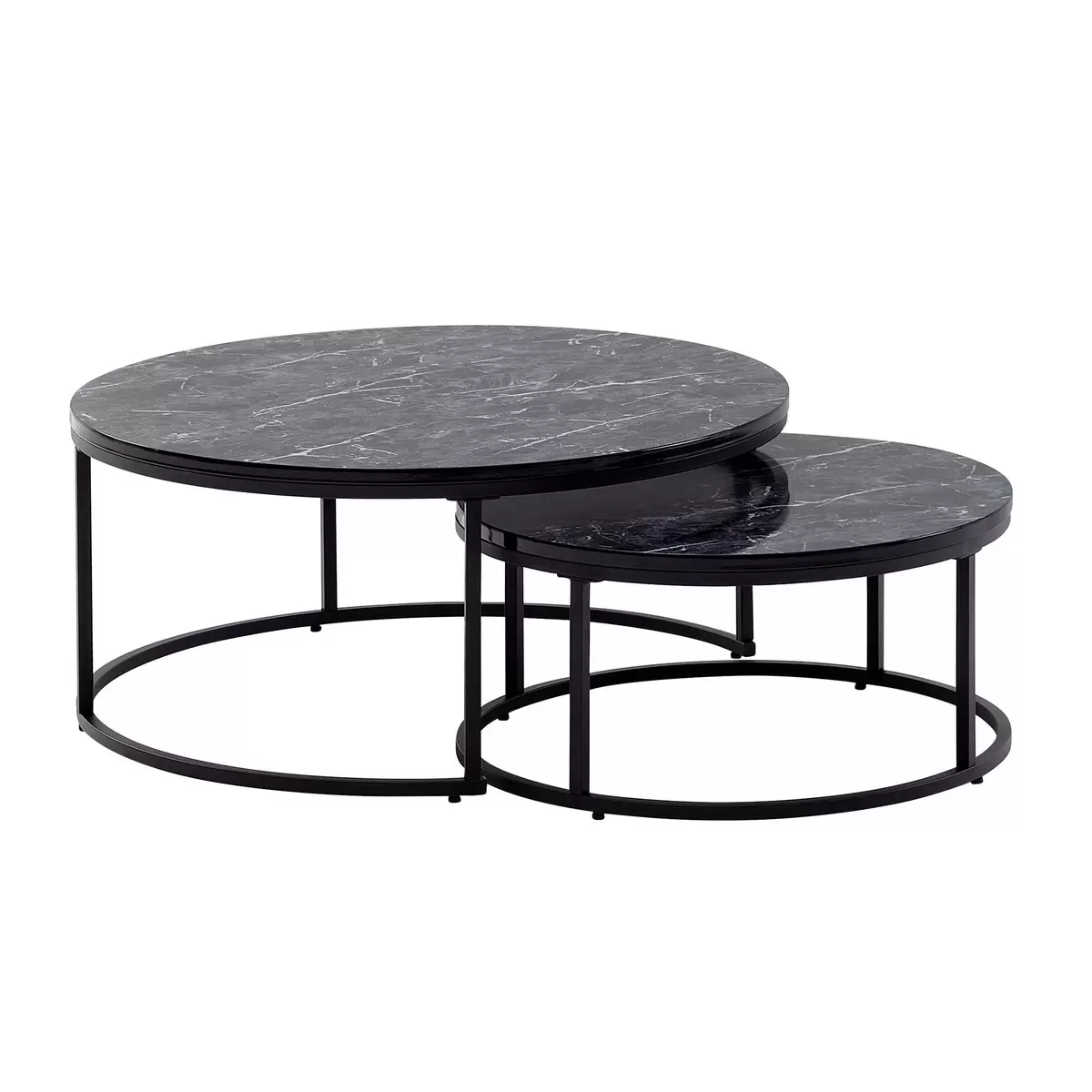 Couchtisch 2er Set Paros Schwarz
