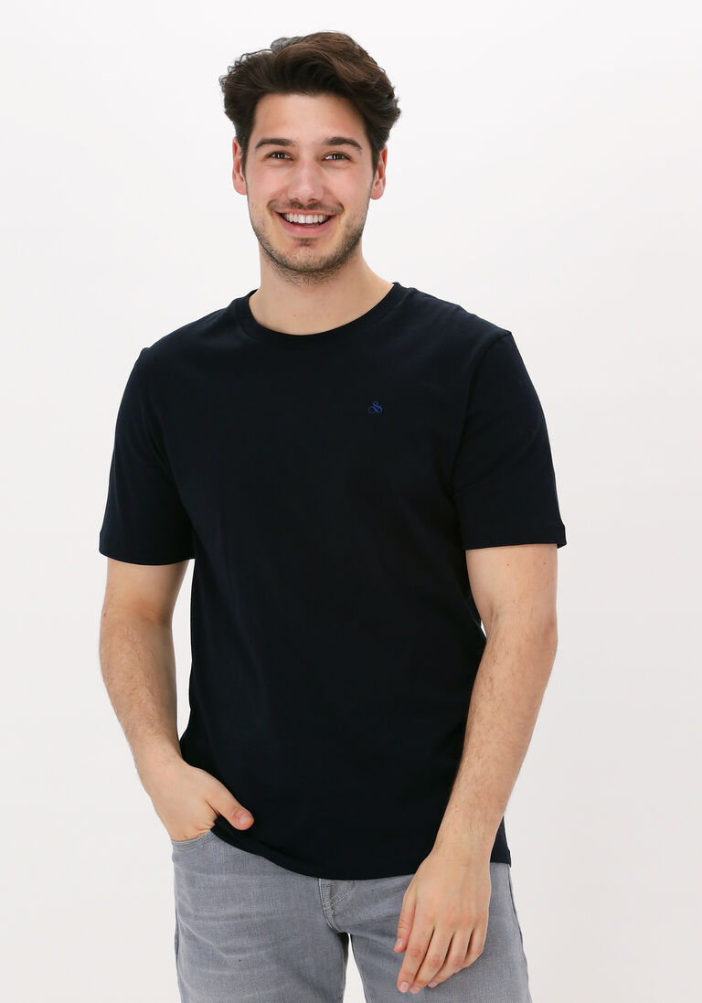 SCOTCH & SODA donkerblauwe scotch & soda t-shirt crewneck jersey t-shirt