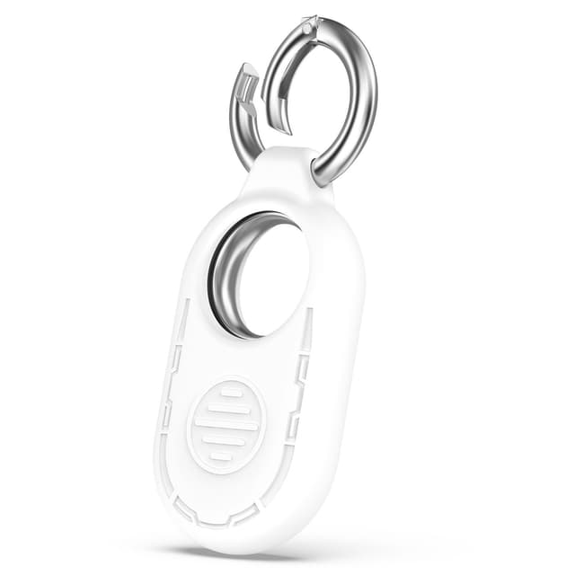Anti-ridse silikone etui til Samsung Galaxy SmartTag 2 med nøglering Hvid