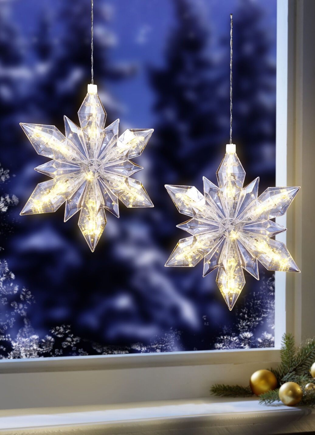 Batteriebetriebener LED-Weihnachtsstern, 2er-Set