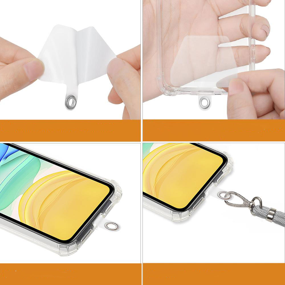 (140cm) Universal Necklace Handykette Umhängeband für Schutzhülle   1x Einlage - Schwarz