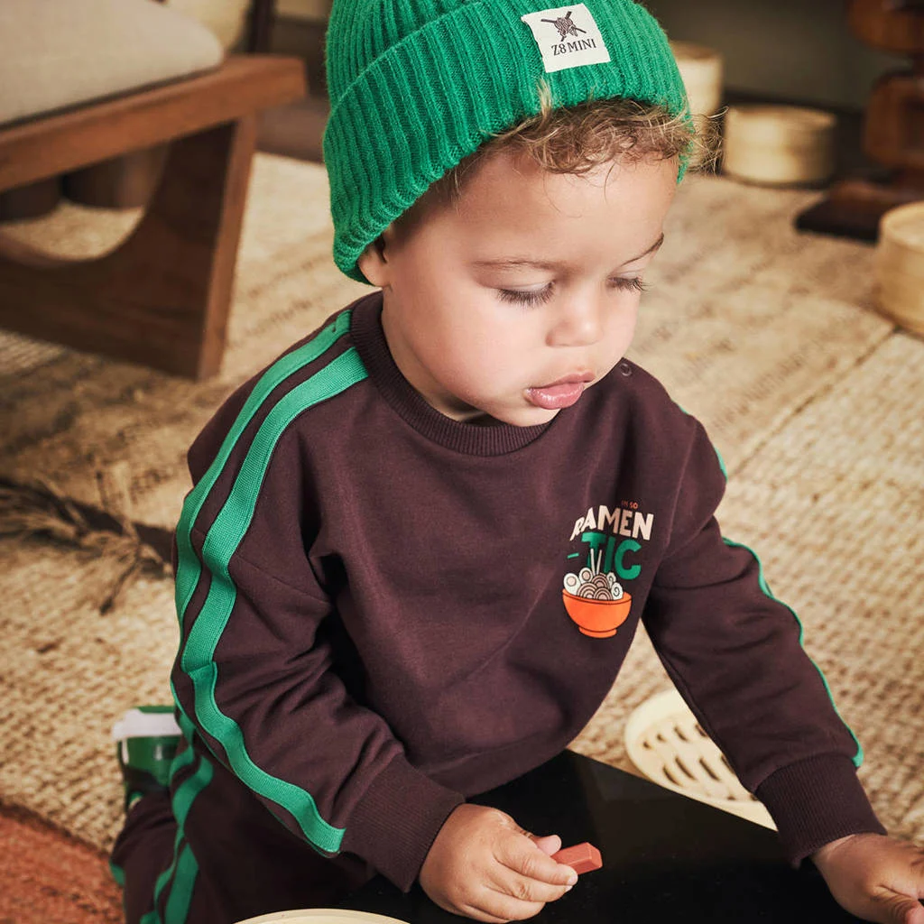 Z8 mini sweater Sieb bruin/groen