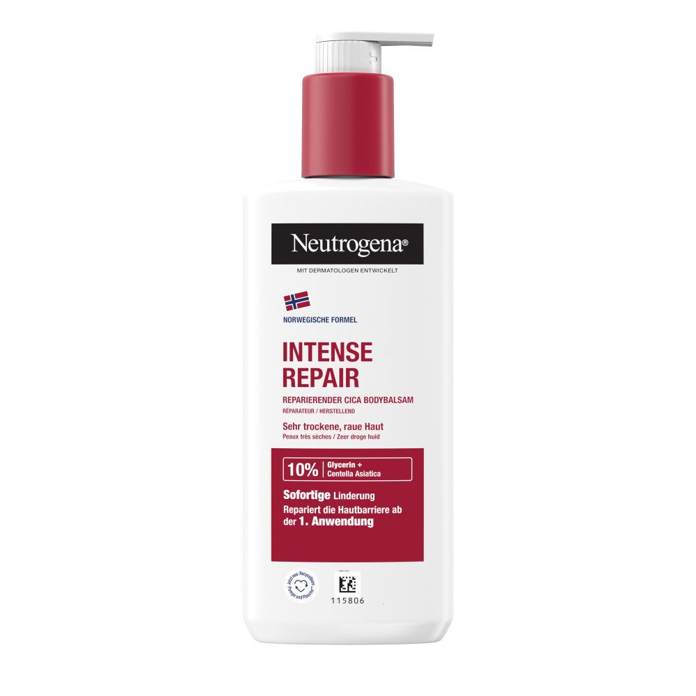 Neutrogena Norwegische Formel Intense Repair Reparierender CICA Bodybalsam (250 ml) für eine sofortige Linderung & mehr Feuchtigkeit bei sehr trockener, rauer Haut