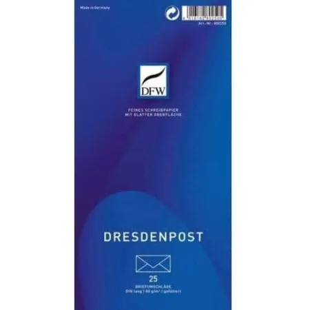 DFW Briefumschlag DresdenPost - DIN lang, gefüttert, 80 g/qm, 25 Stück