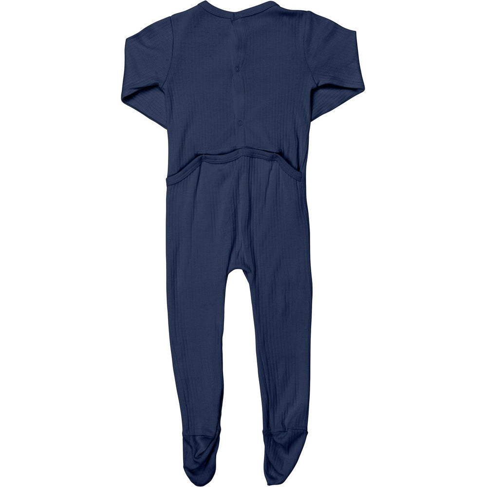 Køb COPENHAGEN COLORS Navy Rib Jersey Natdragt W. Back Opening