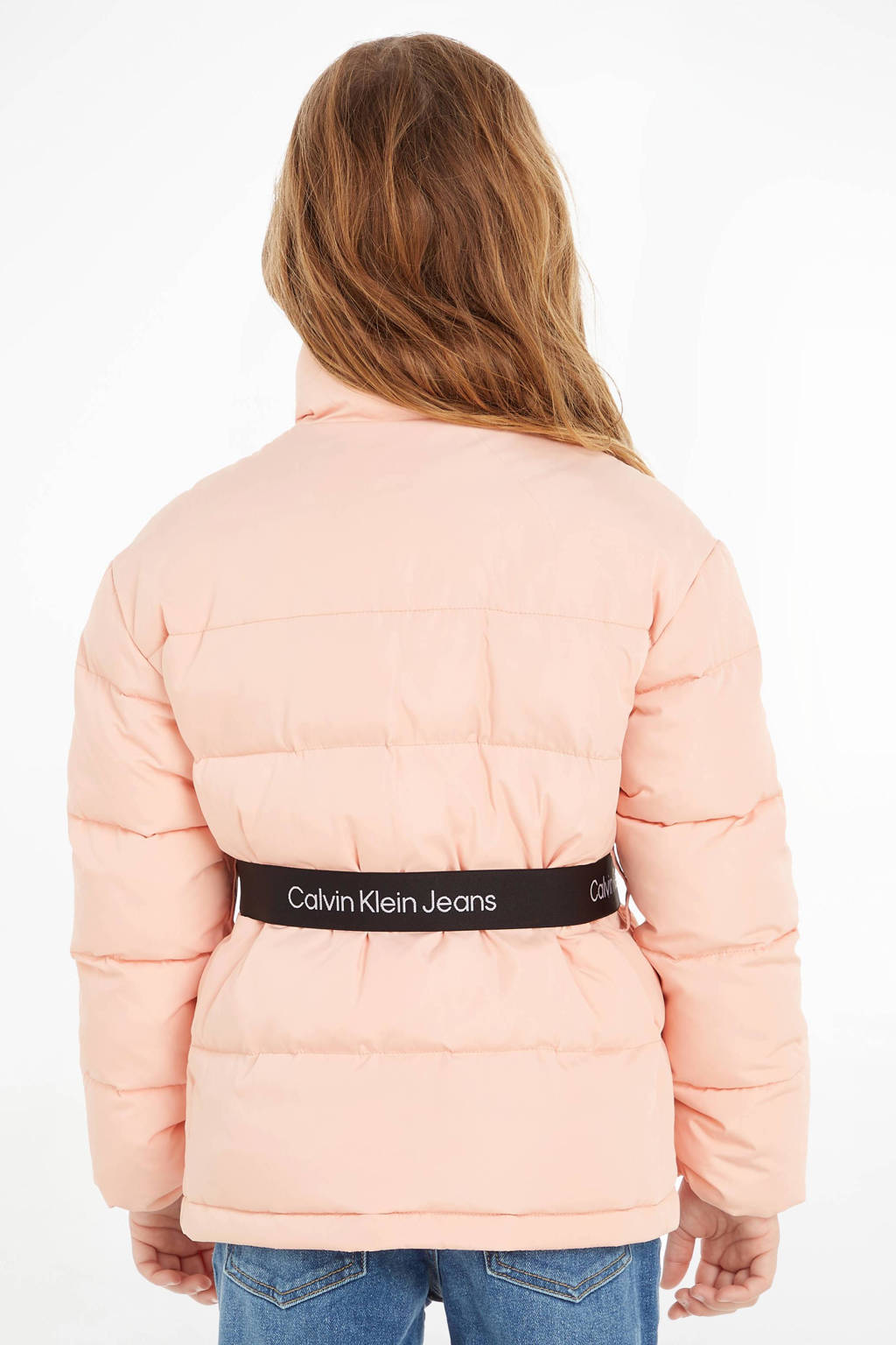 Calvin Klein gewatteerde winterjas van polyester lichtroze