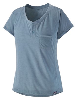 T-Shirt Technique Femme Patagonia Cap Cool Trail Bike Henley Bleu Clair