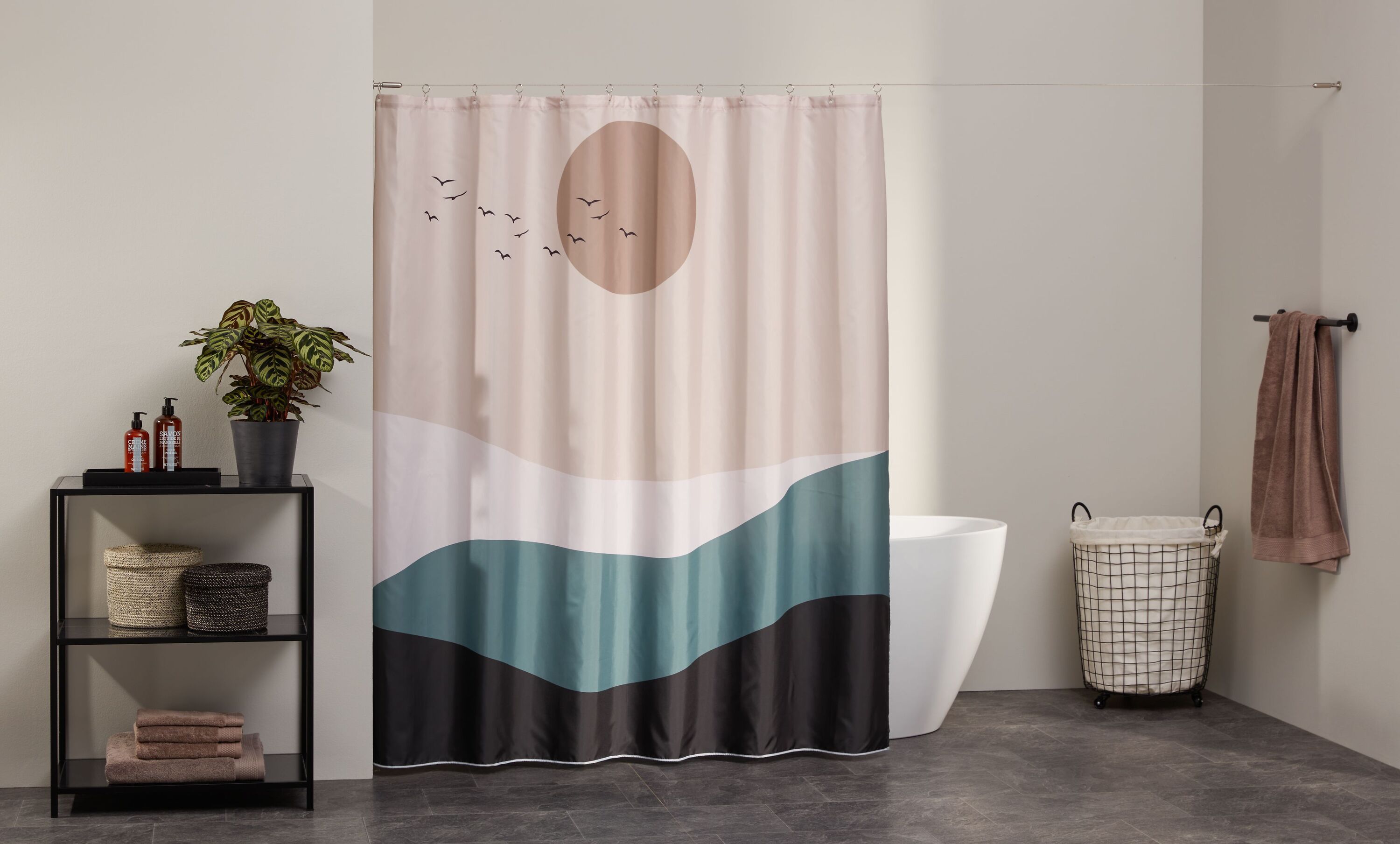 SIDE Duschvorhang - Multicolor / B: 180.0 cm x H: 200.0 cm
