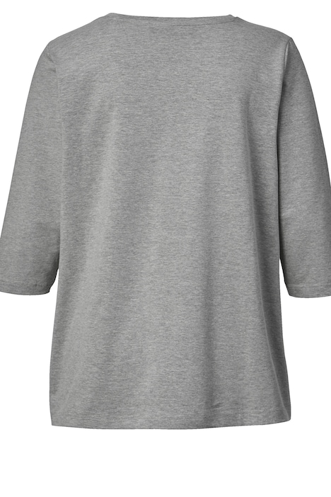 Basic T-Shirt, Rundhals, 3/4-Ärmel