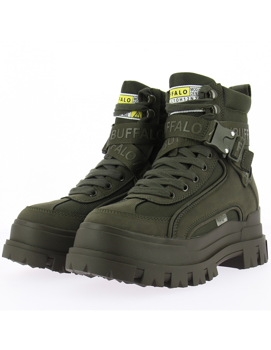 buffalo bottines femme aspha com1 laceup mid kaki