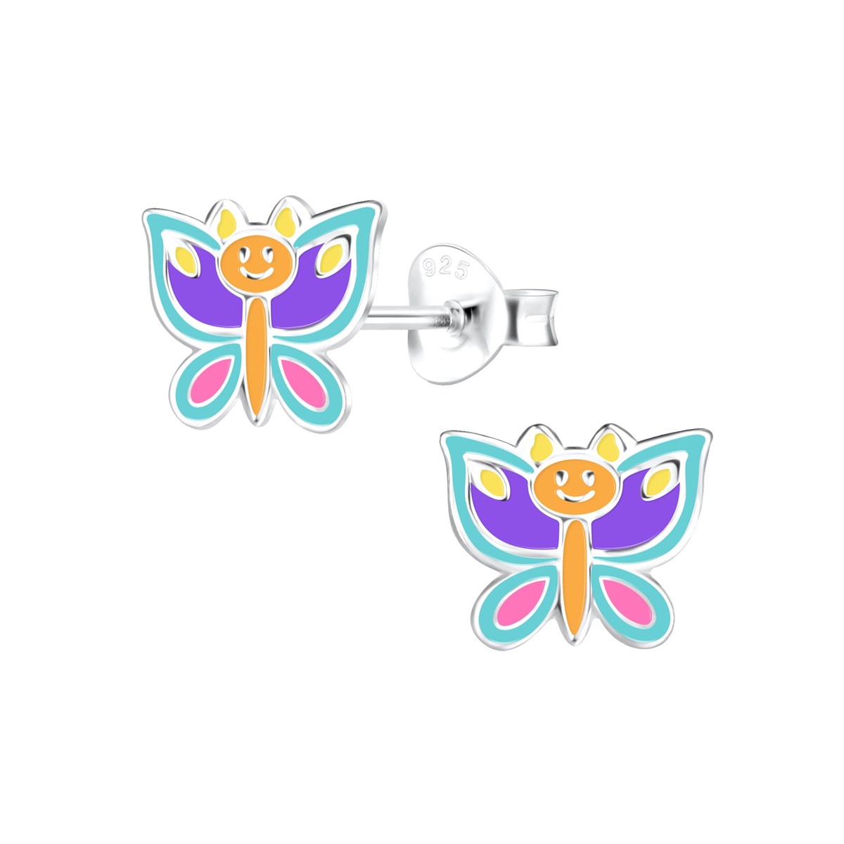 Boucles d'oreilles enfant Papillon en argent 925