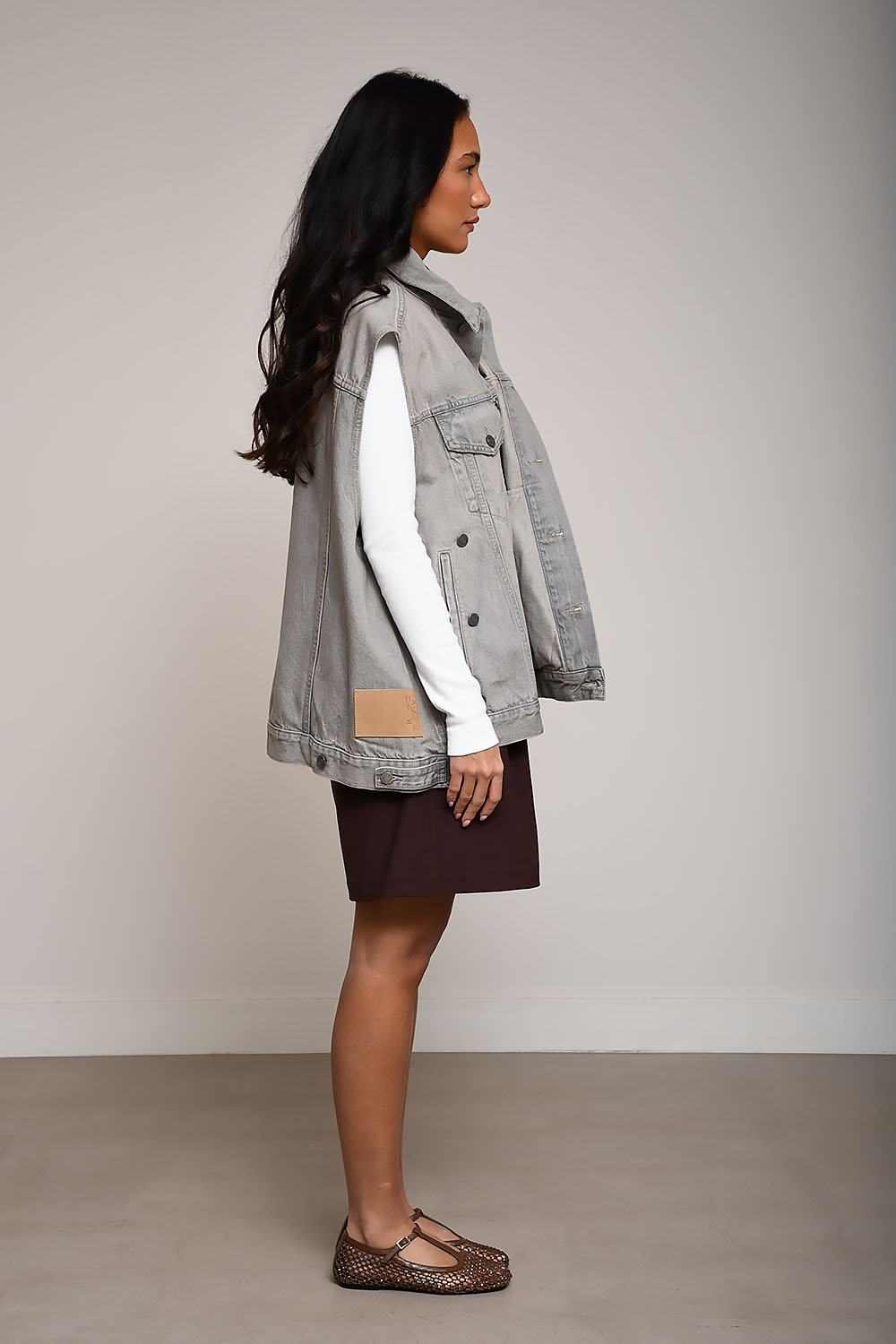 Janette denim sleeveless jacket